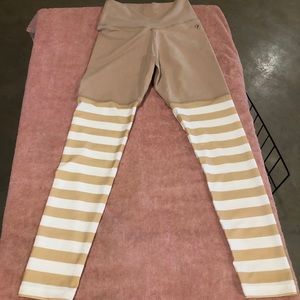 Tan leggings with stripes